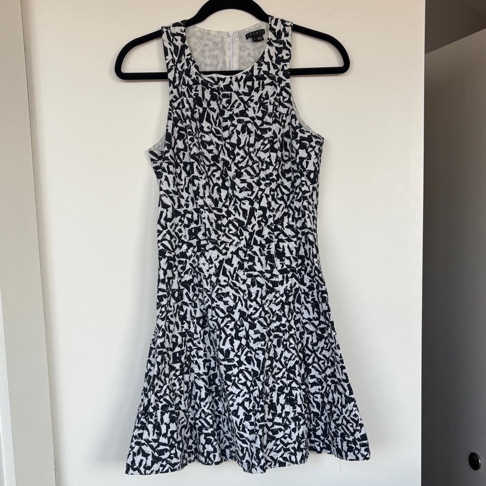 Theory Navy and White Lace Mini Dress